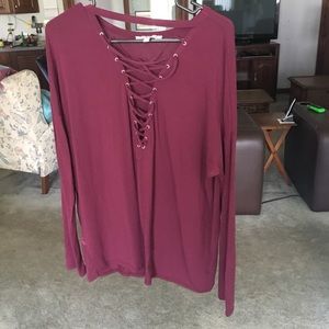Express lace up long sleeve